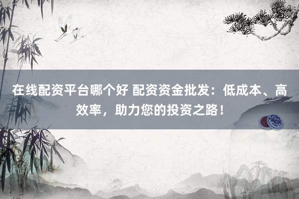 在线配资平台哪个好 配资资金批发：低成本、高效率，助力您的投资之路！