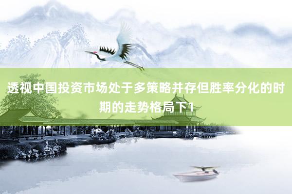 透视中国投资市场处于多策略并存但胜率分化的时期的走势格局下1