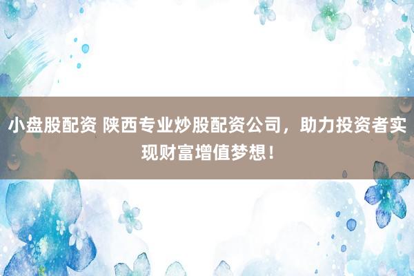 小盘股配资 陕西专业炒股配资公司，助力投资者实现财富增值梦想！